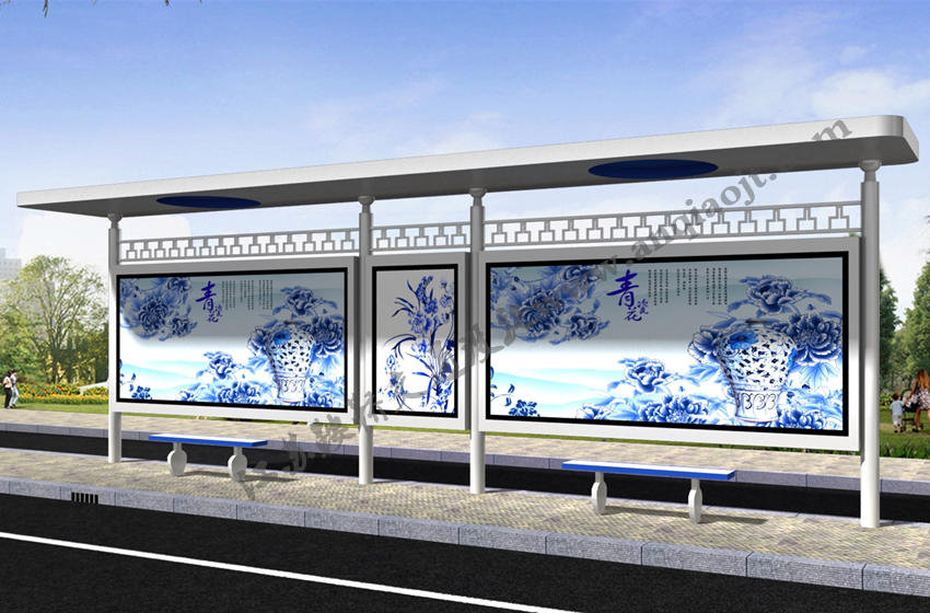 仿古候車(chē)亭AN1013-公交車(chē)站臺站亭公交站牌