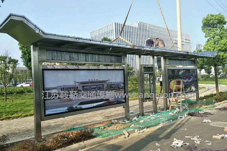重慶不銹鋼候車(chē)亭公交站臺案例