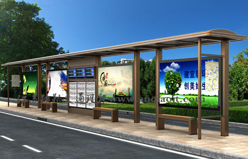 仿古候車(chē)亭AN1095-公交車(chē)站臺站亭公交站牌